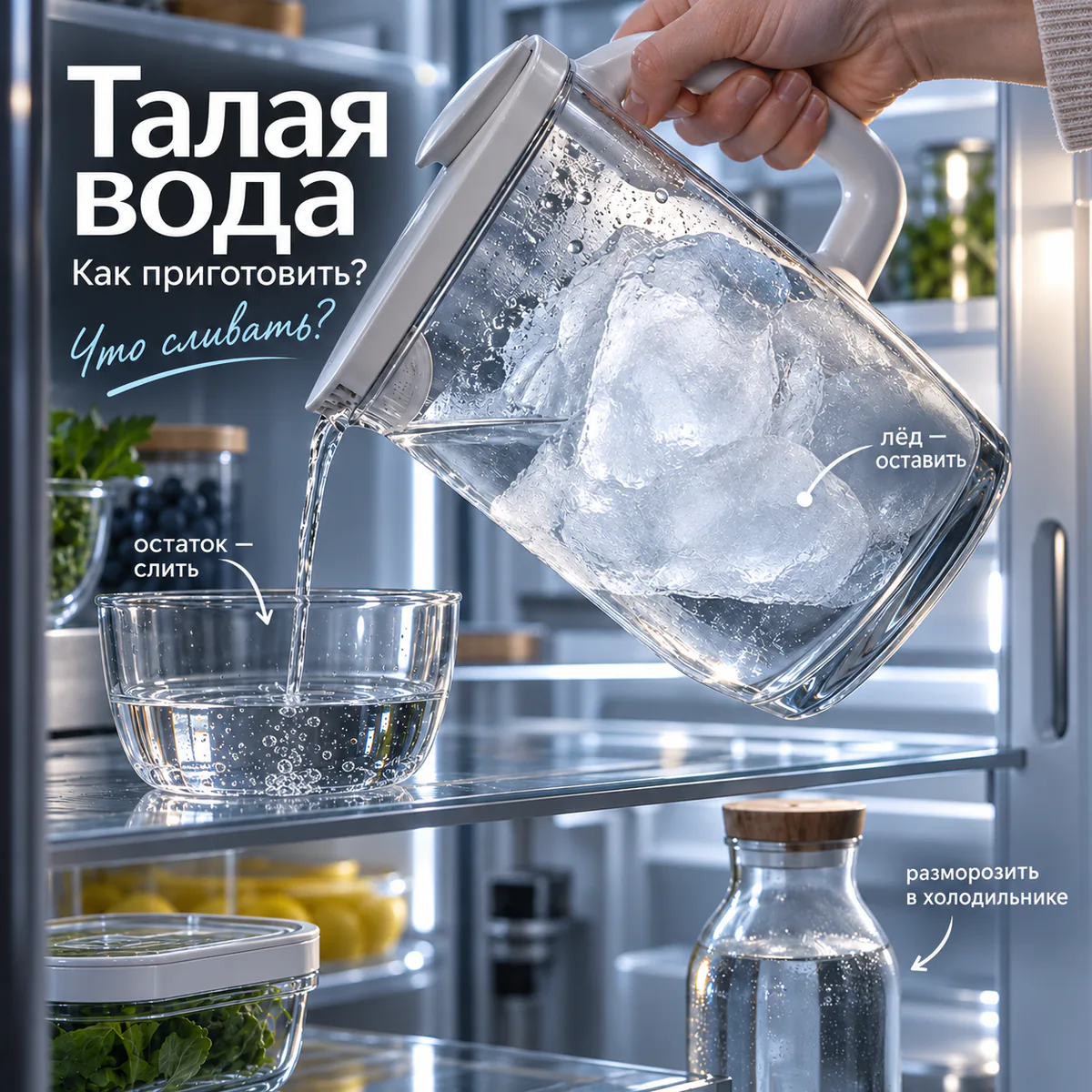 Как приготовить талую воду дома: пошагово