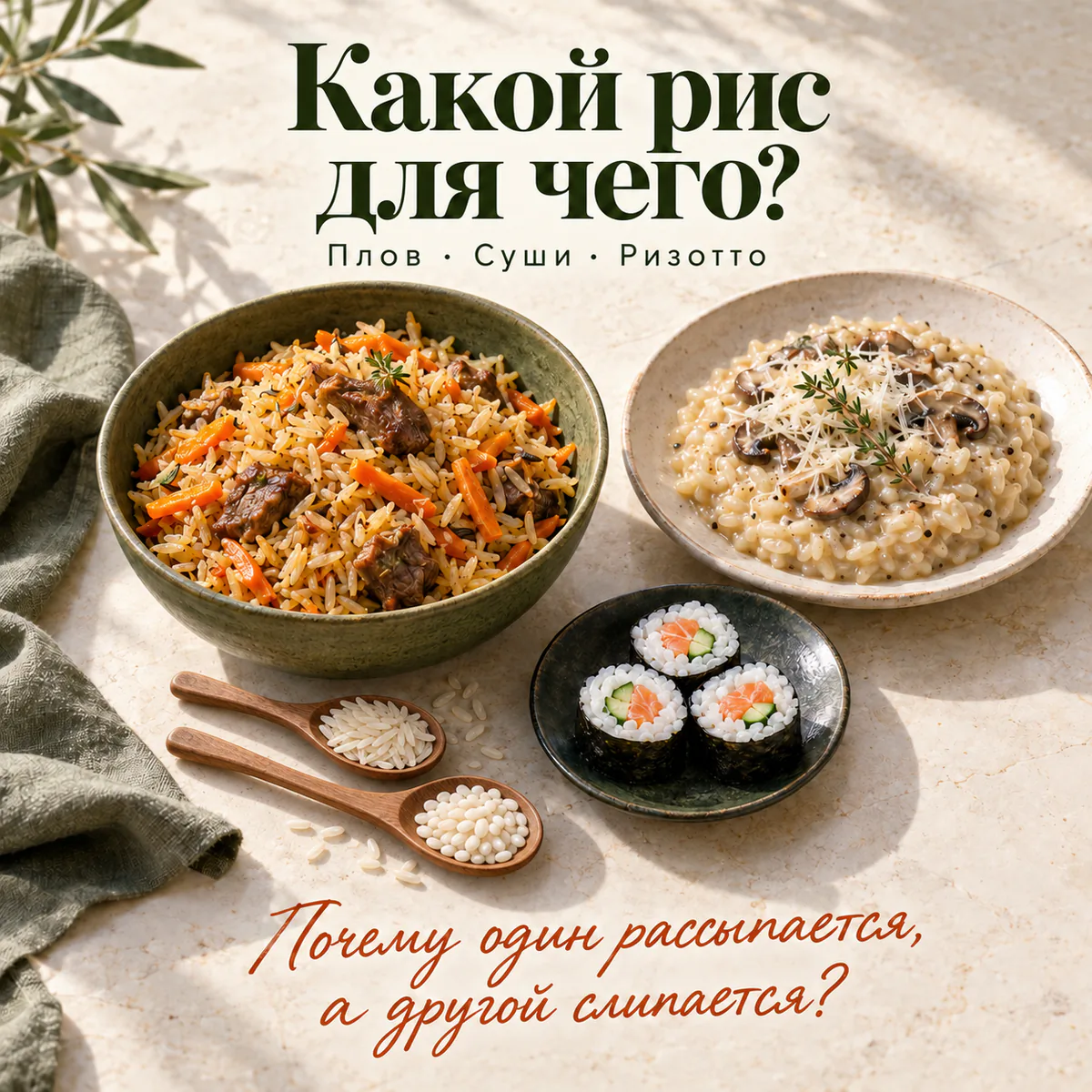 Какой рис для чего: плов, суши, ризотто и каша