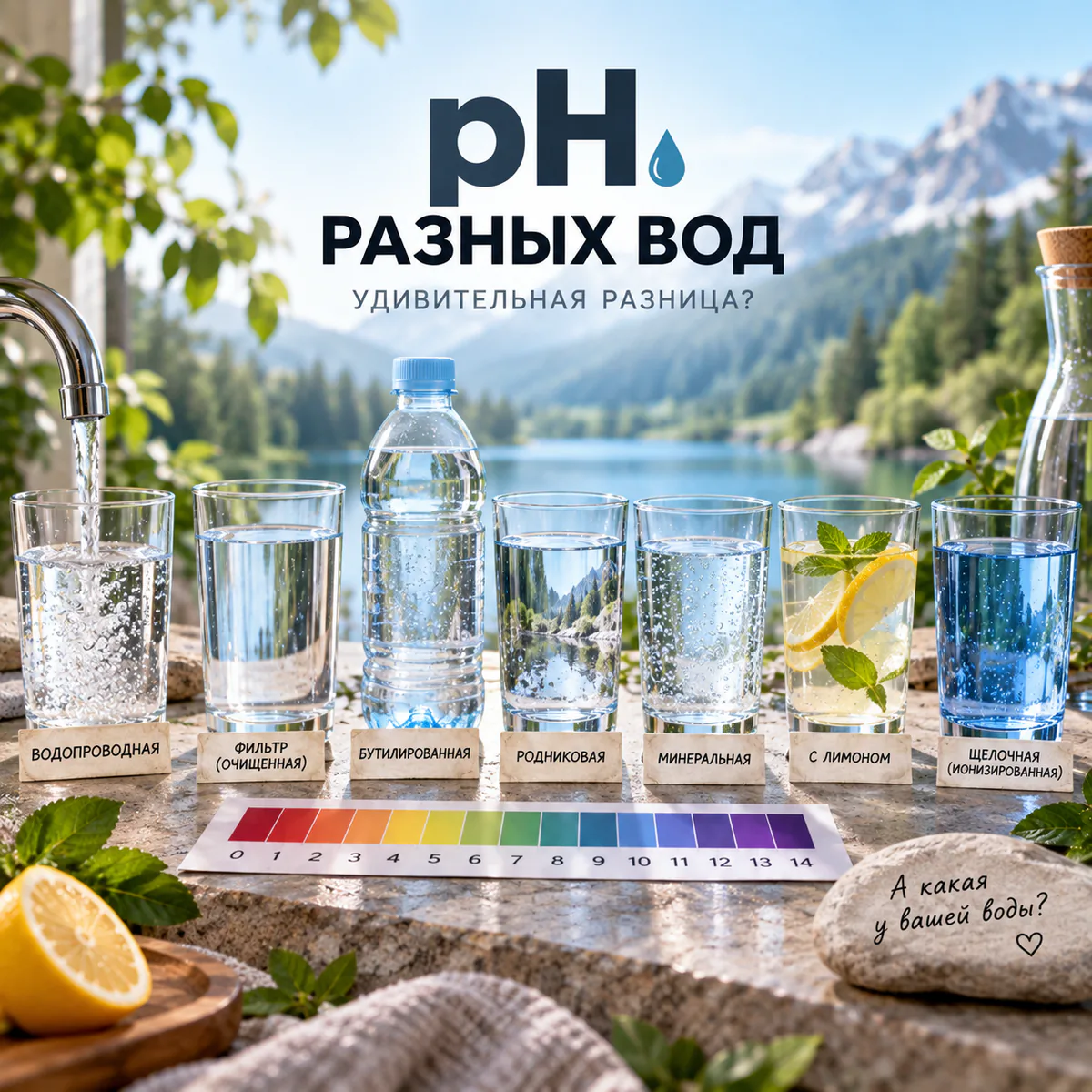 Какой pH у разной воды
