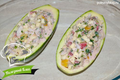 Кабачки, фаршированные помидорами | Шаг 7