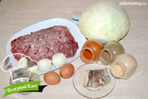 Капустный торт с фаршем | Ингредиенты