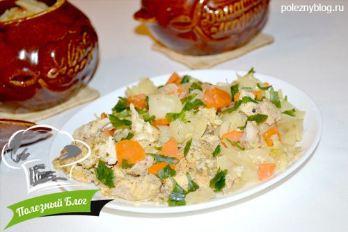 Курица с овощами в горшочке | Готовая