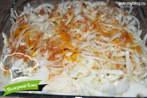 Куриные бёдра запечённые в духовке с луком | Шаг 3