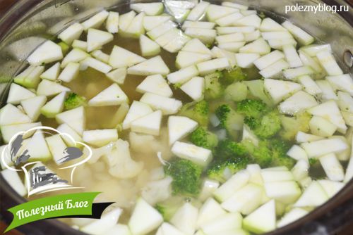 Куриный суп с брокколи и цветной капустой | Шаг 10