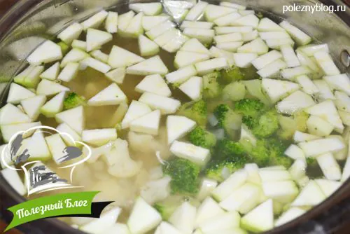 Куриный суп с брокколи и цветной капустой | Шаг 10