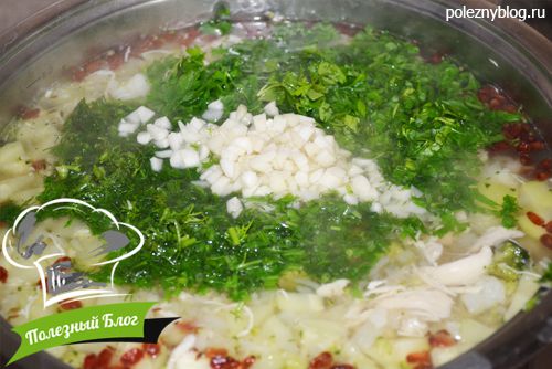Куриный суп с брокколи и цветной капустой | Шаг 14