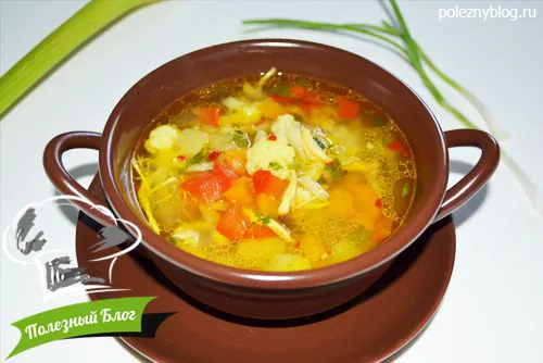 Куриный суп с кабачками | Готовый