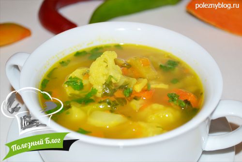 Куриный суп с тыквой и цветной капустой | Готовый