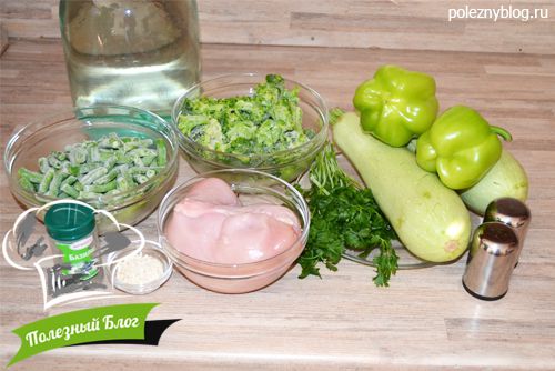 Куриный суп с зелёными овощами | Ингредиенты