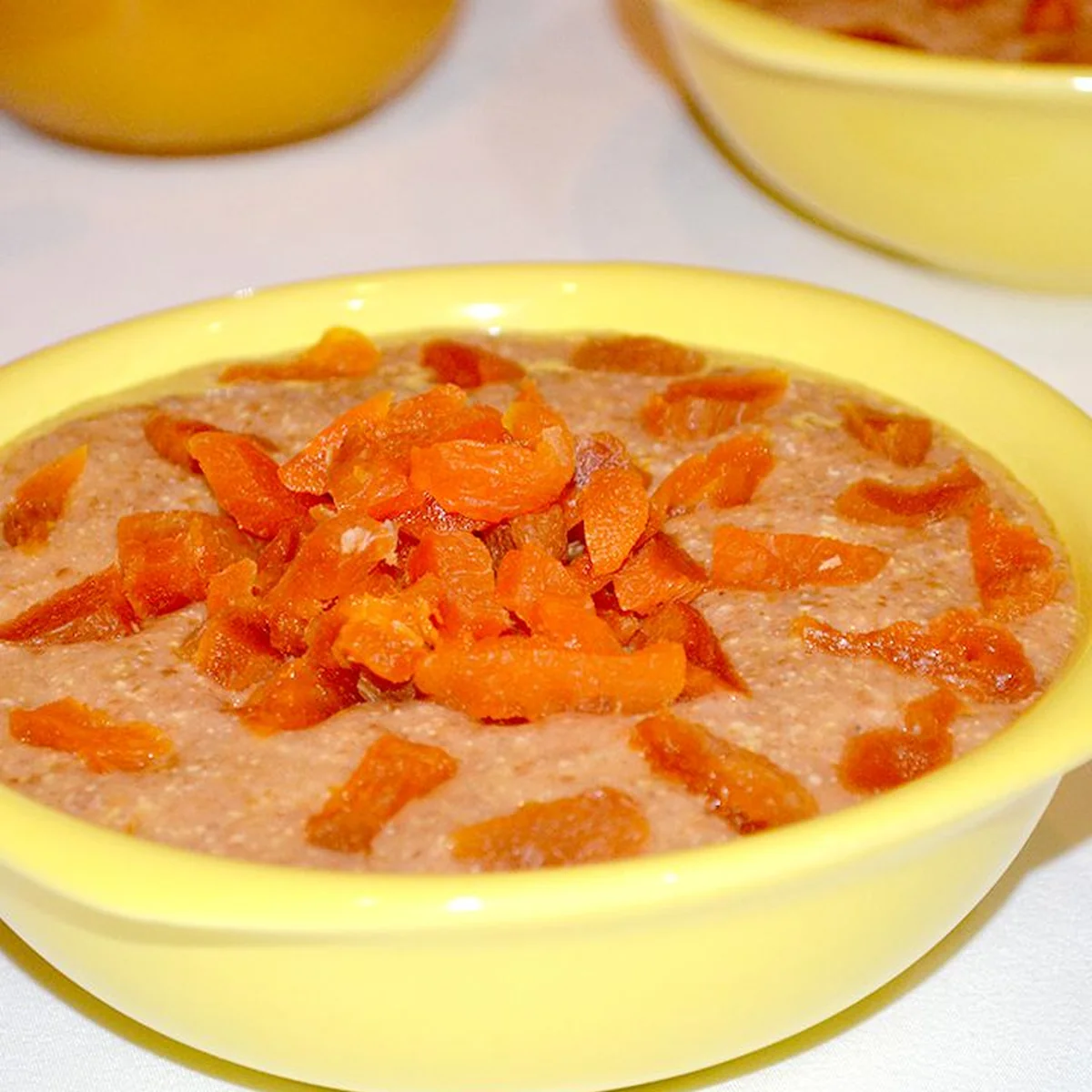 Льняная каша с абрикосами и курагой