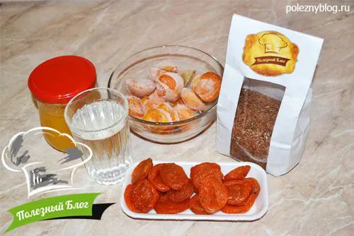 Льняная каша с абрикосами и курагой | Ингредиенты