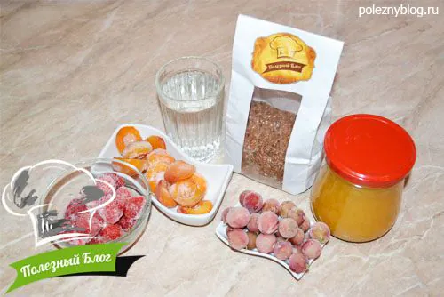 Льняная каша с клубникой и абрикосами | Ингредиенты