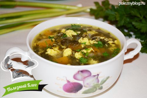 Полезный Блог - Очень вкусный зелёный щавелевый суп с яйцом - Готовый
