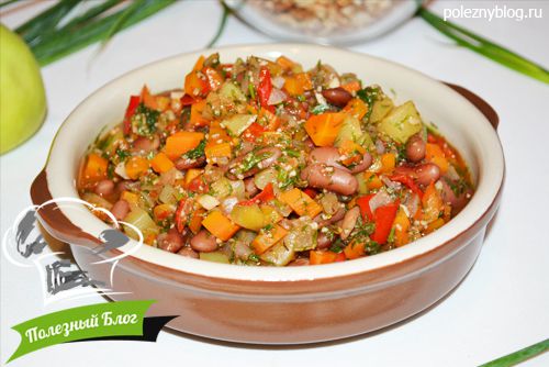 Овощное рагу с кабачками и фасолью | Готовое