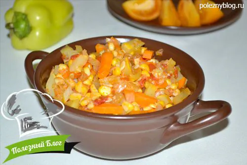 Овощное рагу с кукурузой | Готовое