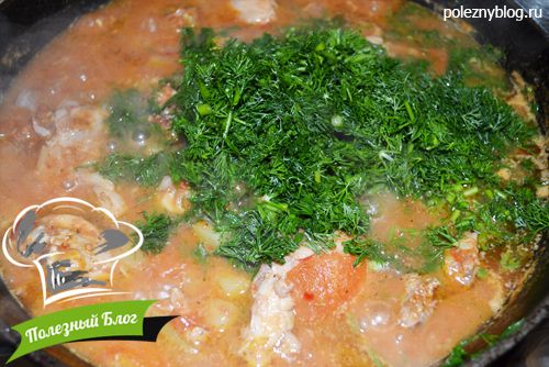 Овощное рагу с куриными бёдрышками | Шаг 18