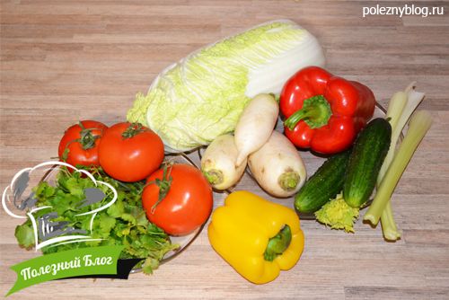 Полезный Блог - Овощной салат из редьки - Ингредиенты