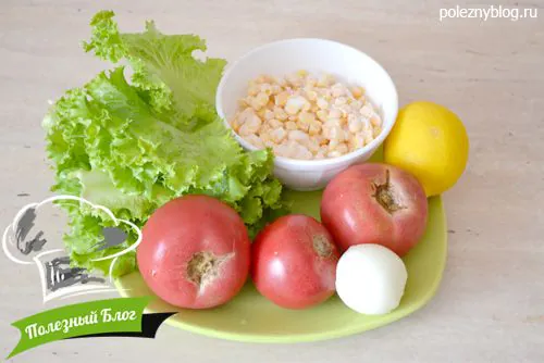 Овощной салат с кукурузой | Ингредиенты