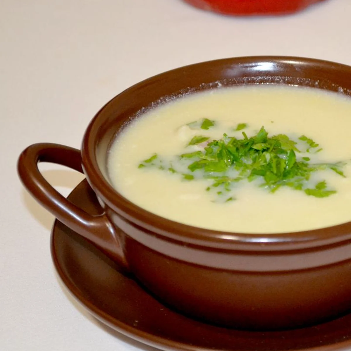 Овощной суп-пюре с сыром и куриным филе