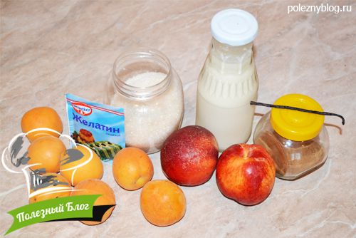Полезный Блог - Панна котта с абрикосами и нектарином - Ингредиенты