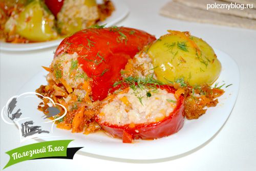 Перец, фаршированный рисом и овощами | Готовый