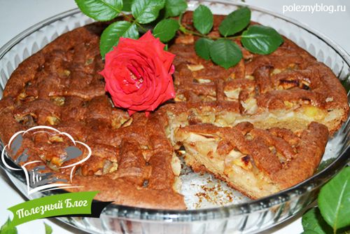 Пирог с яблоками из творожного теста | Готовый