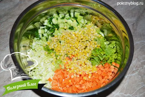 Полезный Блог - Питательный и лёгкий салат с кукурузой - Шаг 8
