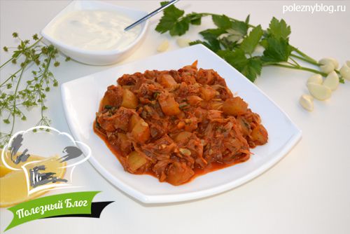 Полезный Блог - Постная тушёная капуста с кабачками - Готовая