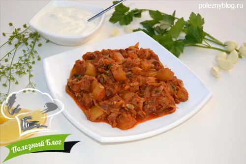 Полезный Блог - Постная тушёная капуста с кабачками - Готовая