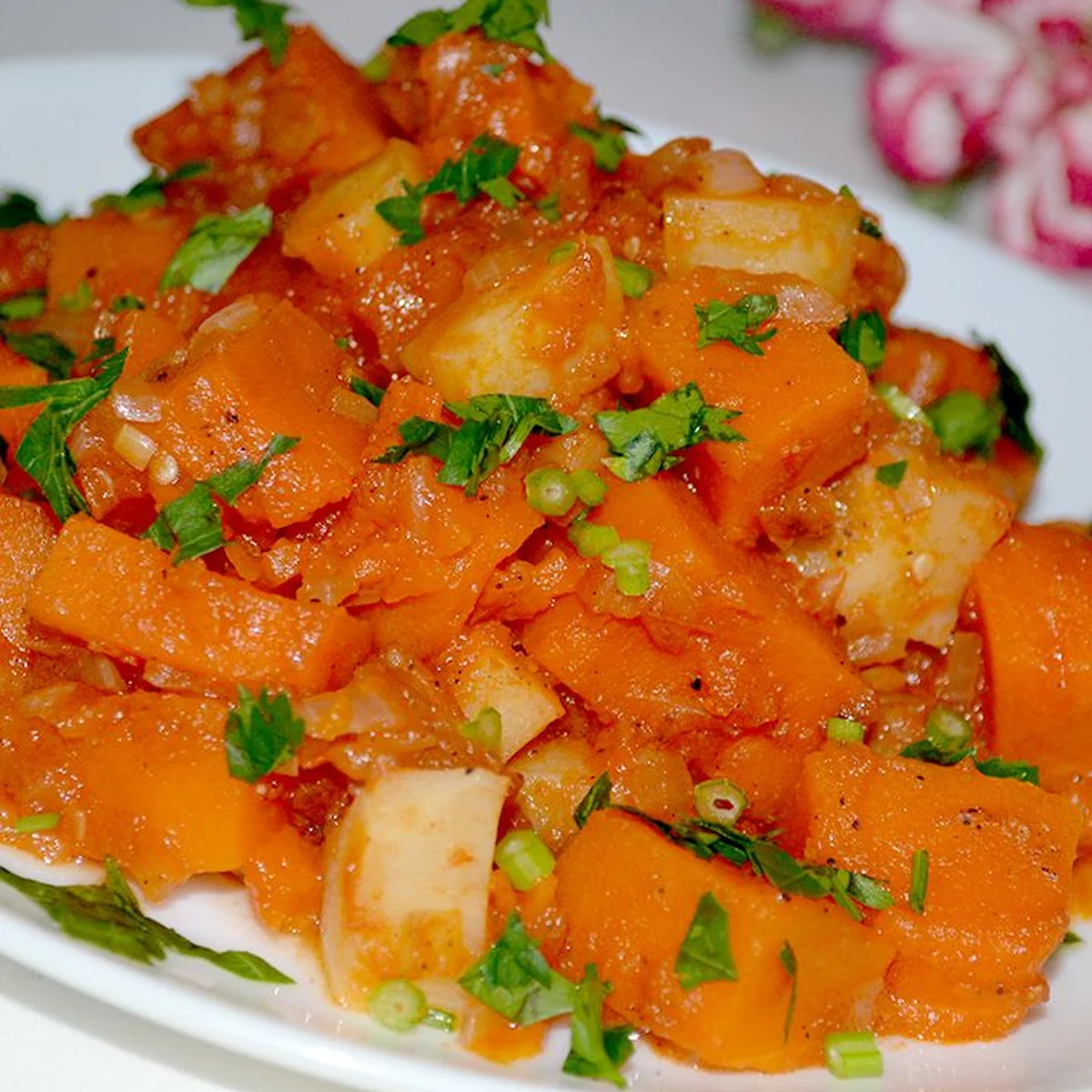Пряное рагу из тыквы