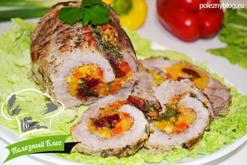 Полезный Блог - Рулет из свинины с начинкой, запечённый в духовке - Готовый