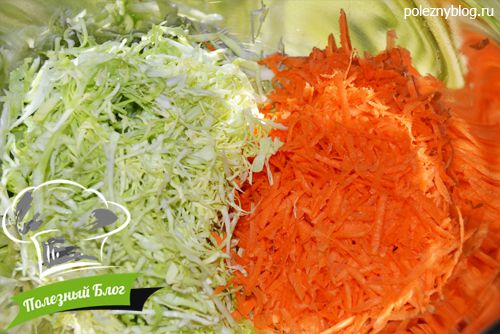 Салат из моркови и белокочанной капусты с зелёной заправкой из кинзы | Шаг 3