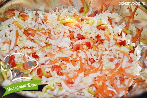 Полезный Блог - Салат из пекинской капусты, моркови, помидора и перца - Шаг 6