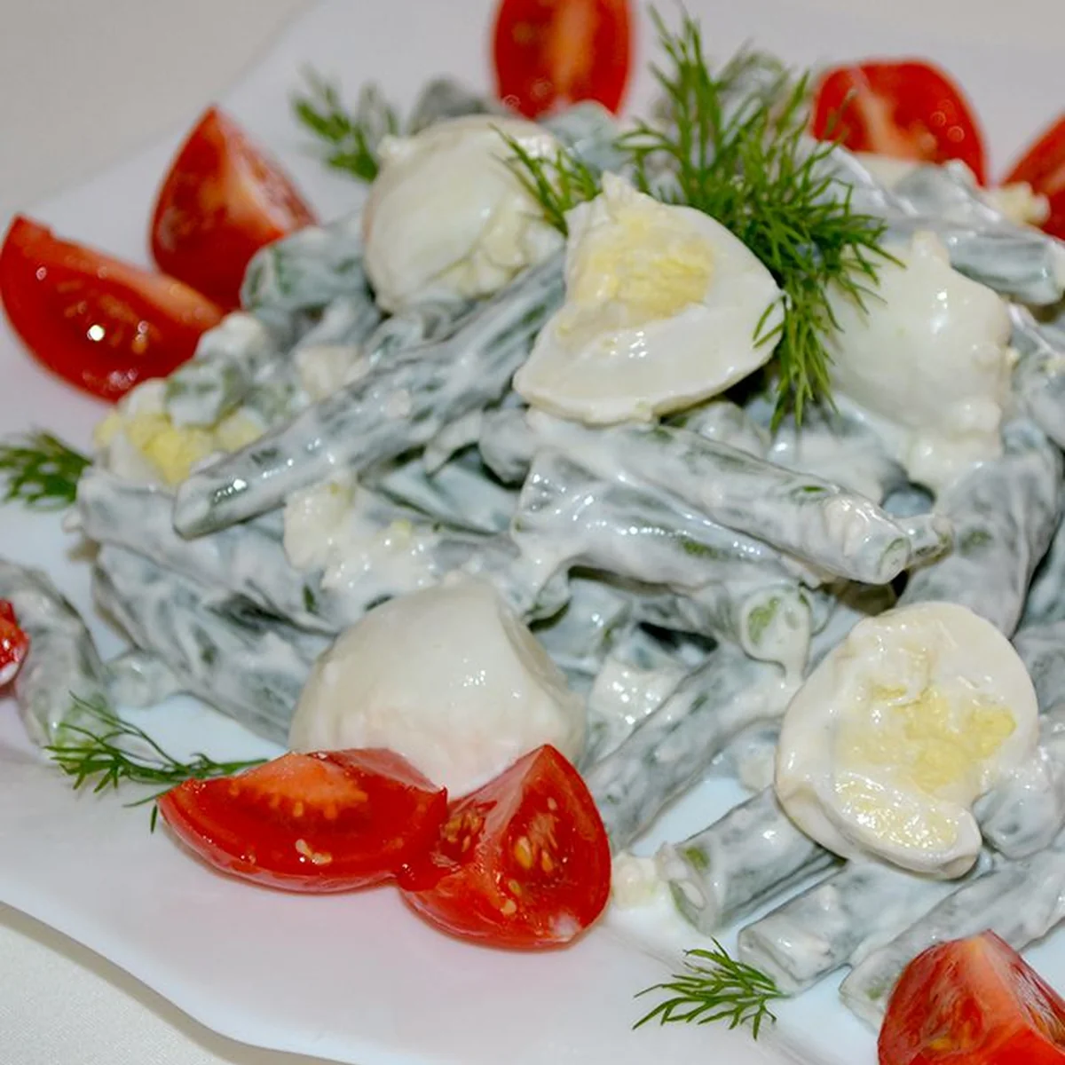 Салат из стручковой фасоли и яиц
