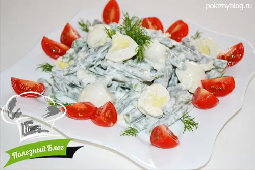 Салат из стручковой фасоли и яиц | Готовый