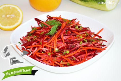 Салат из топинамбура, моркови и свёклы | Готовый