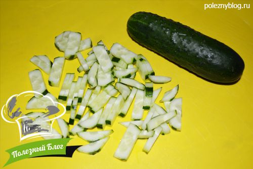 Полезный Блог - Салат с капустой, огурцами и кинзой с кунжутным маслом - Шаг 2
