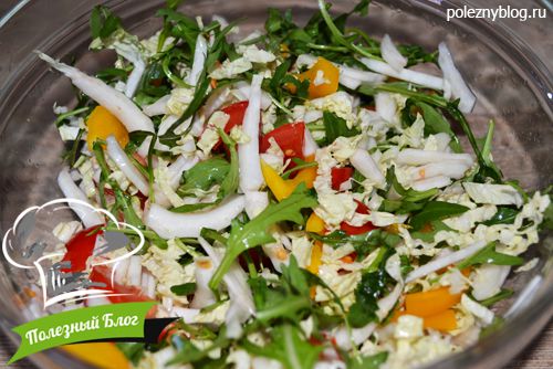 Салат с рукколой и пекинской капустой - Шаг 6