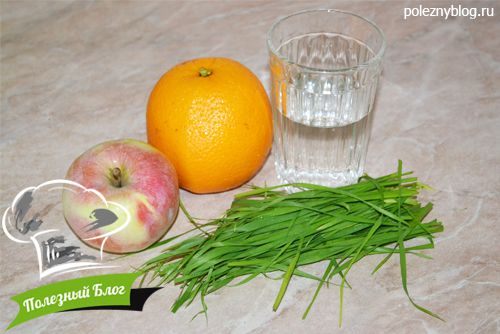 Смузи из апельсинов, яблок и зелени пшеницы | Ингредиенты