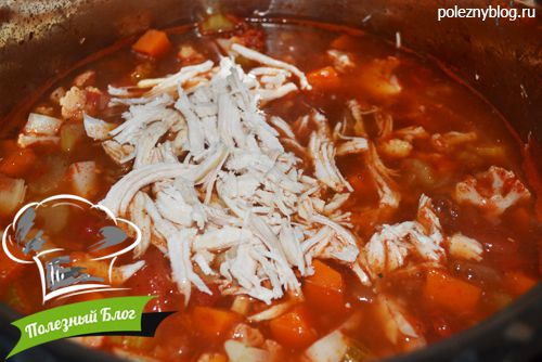 Суп из тыквы, цветной капусты и куриного филе | Шаг 7
