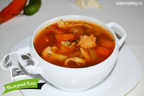 Суп из тыквы, цветной капусты и куриного филе | Готовый