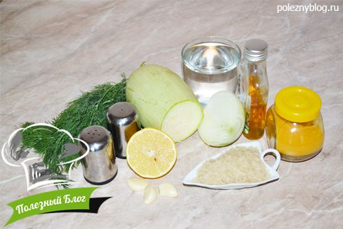 Суп-пюре из кабачков и риса | Ингредиенты