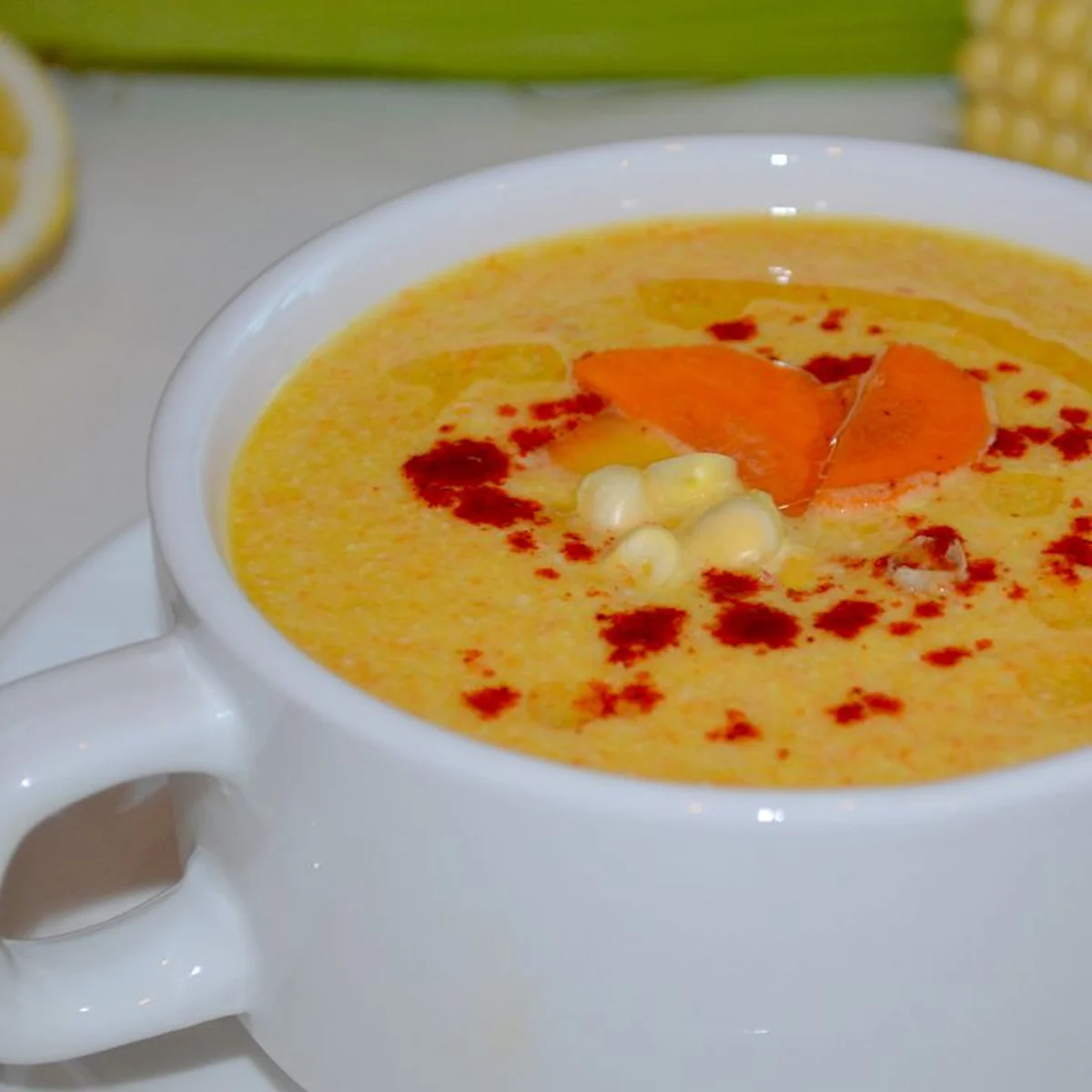 Сыроедческий суп из кукурузы