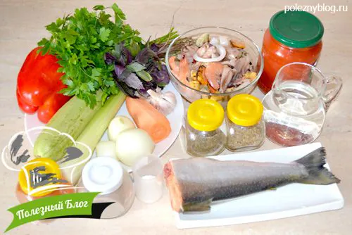 Томатный суп с морепродуктами | Ингредиенты