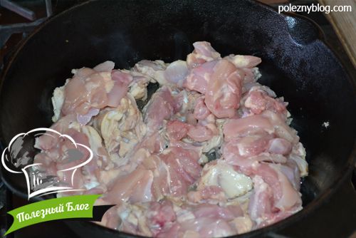 Тушёная капуста с курицей | Шаг 5