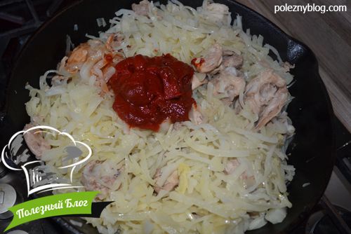 Тушёная капуста с курицей | Шаг 8