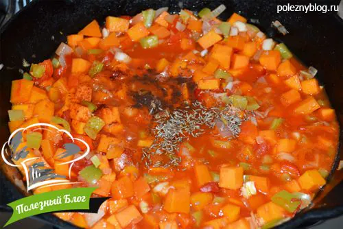 Тыква, тушёная с кукурузой | Шаг 10