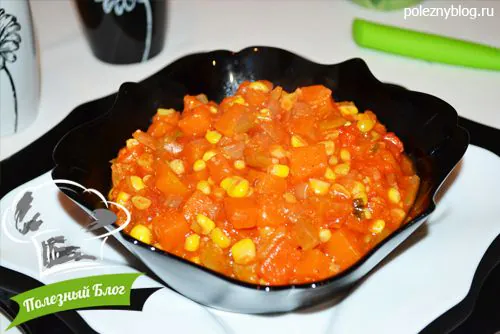 Тыква, тушёная с кукурузой | Готовая