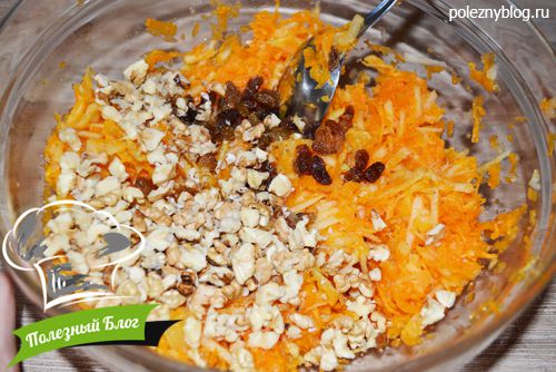 Полезный Блог - Вкусный салат из яблок, тыквы, апельсина с изюмом - Шаг 6
