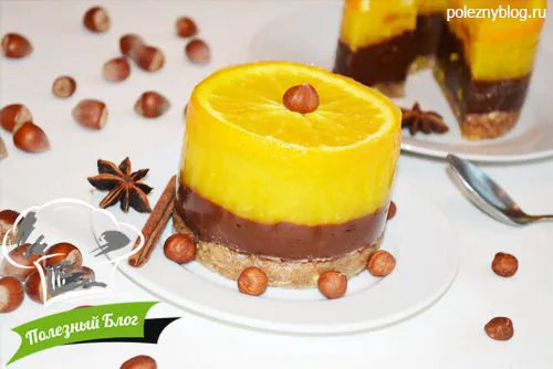 Желе из агар-агар с орехами, какао и апельсином | Готовое
